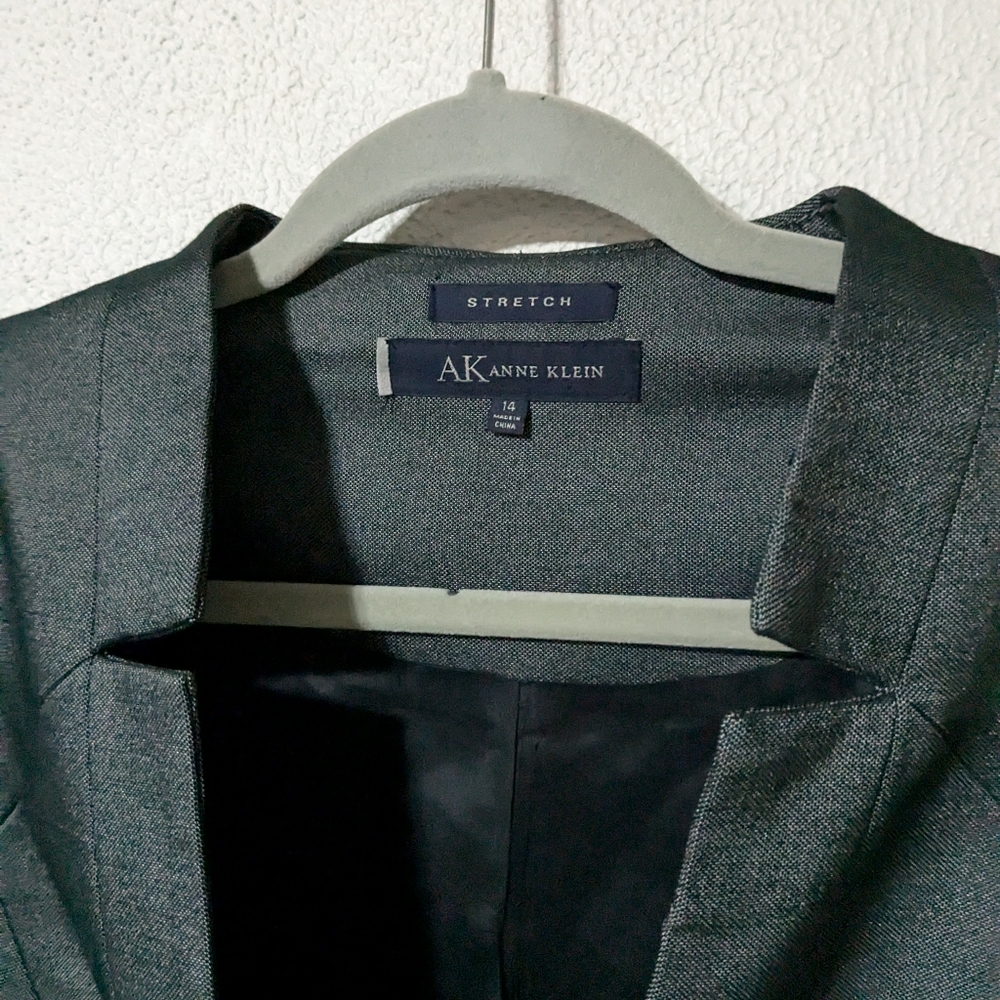 Anne Klein Blazer Women's 14 Career Classic Button Lined Office Secretary Gray